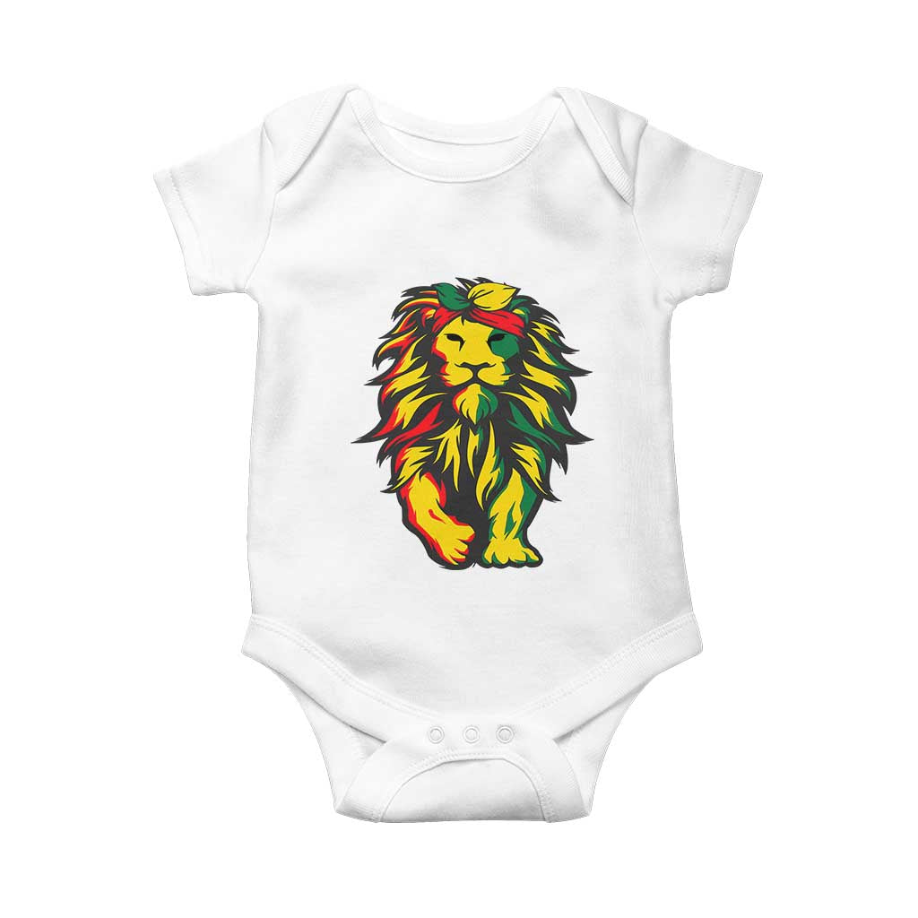 Juneteenth Lion Baby Onesie Cool Black History African American Pride TS01 White Print Your Wear
