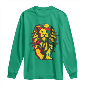 Juneteenth Lion Long Sleeve Shirt Cool Black History African American Pride TS01 Irish Green Print Your Wear