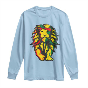 Juneteenth Lion Long Sleeve Shirt Cool Black History African American Pride TS01 Light Blue Print Your Wear