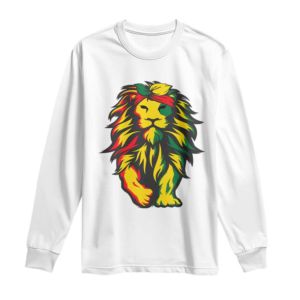 Juneteenth Lion Long Sleeve Shirt Cool Black History African American Pride TS01 White Print Your Wear