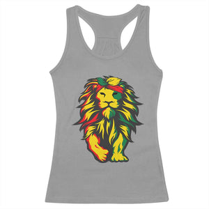 Juneteenth Lion Racerback Tank Top Cool Black History African American Pride TS01 Sport Gray Print Your Wear