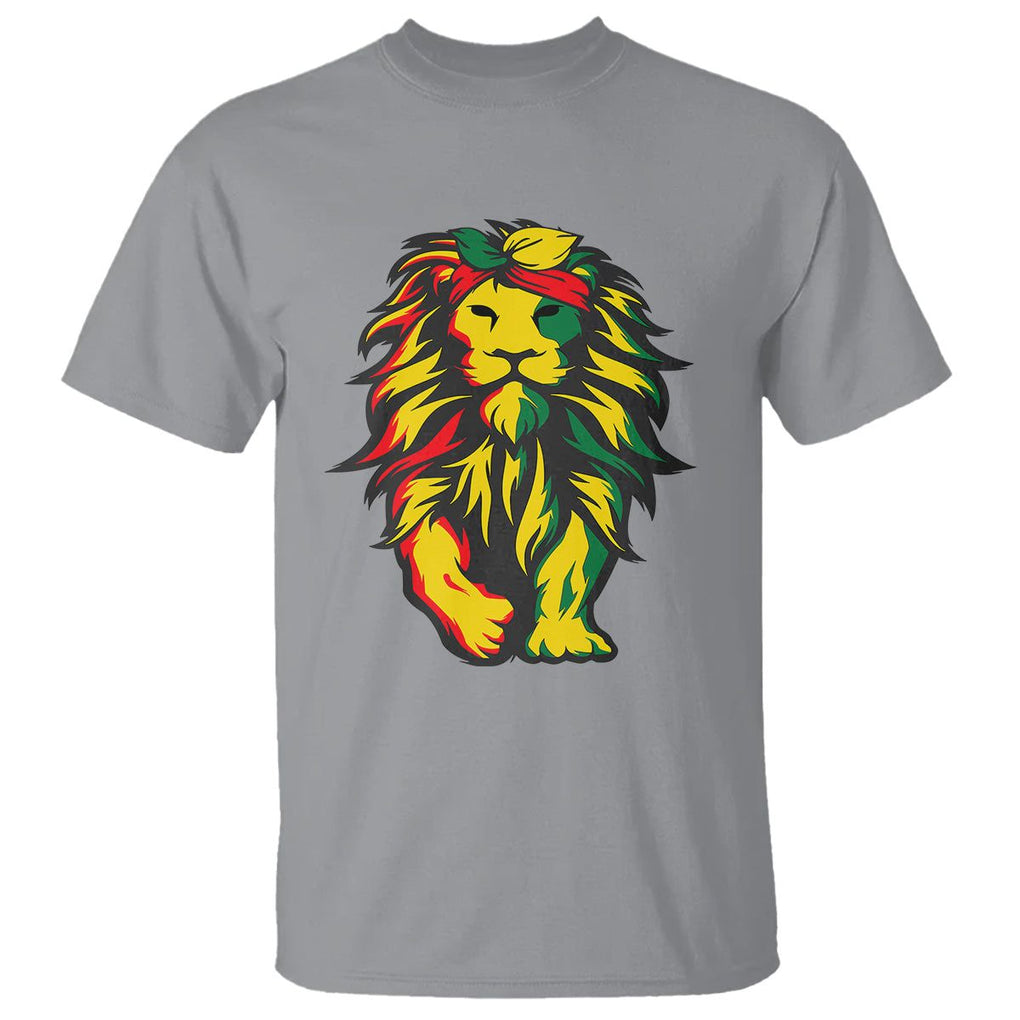 Lion Juneteenth T Shirt Cool Black History TS01 Sport Gray Printyourwear
