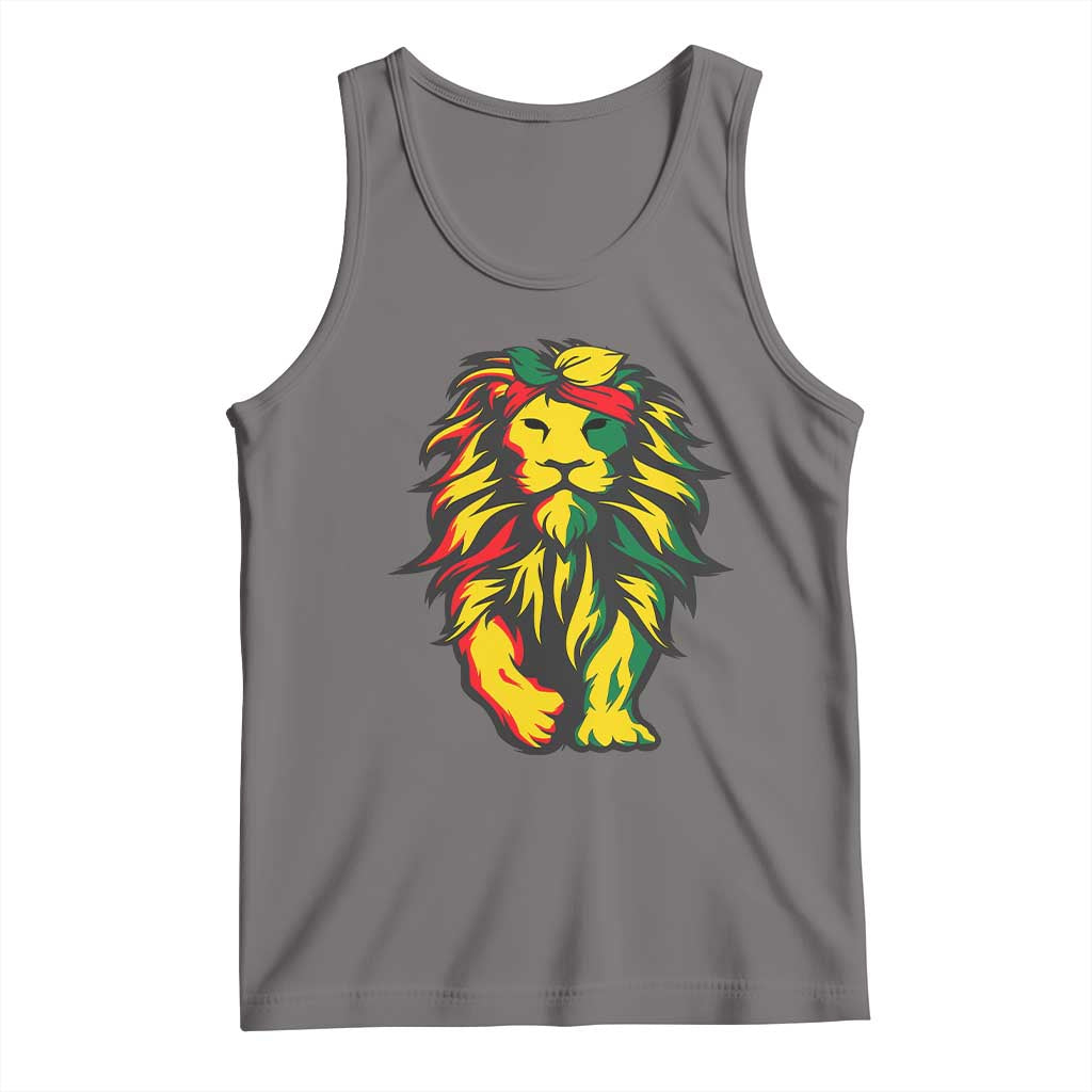 Juneteenth Lion Tank Top Cool Black History African American Pride TS01 Deep Heather Print Your Wear