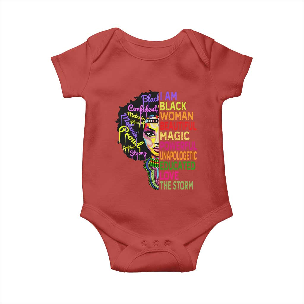 Black History Baby Onesie I Am The Storm Women Juneteenth TS01 Red Print Your Wear