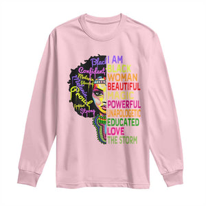 Black History Long Sleeve Shirt I Am The Storm Women Juneteenth TS01 Light Pink Print Your Wear