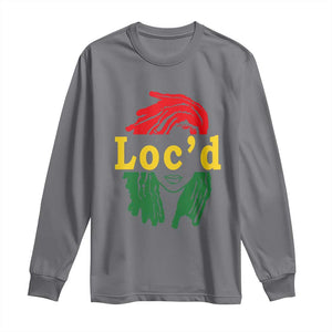 Locd Hair Girl Long Sleeve Shirt Black Woman Melanin Girl Juneteenth TS01 Charcoal Print Your Wear