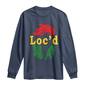 Locd Hair Girl Long Sleeve Shirt Black Woman Melanin Girl Juneteenth TS01 Navy Print Your Wear