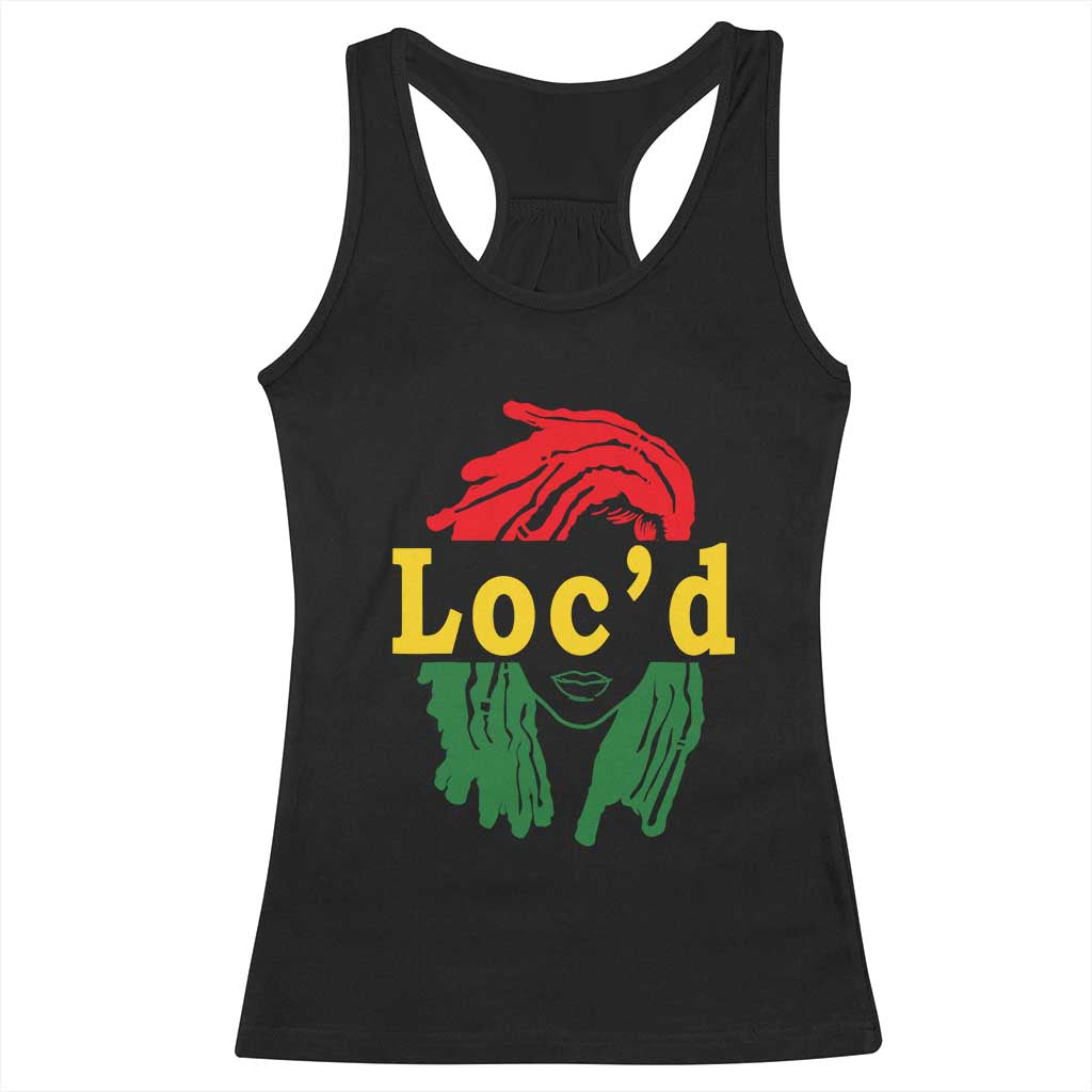 Locd Hair Girl Racerback Tank Top Black Woman Melanin Girl Juneteenth TS01 Black Print Your Wear
