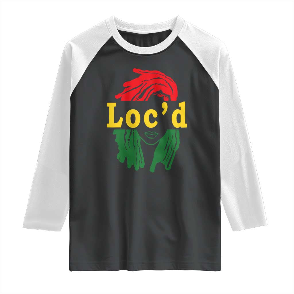 Locd Hair Girl Raglan Shirt Black Woman Melanin Girl Juneteenth TS01 Black White Print Your Wear