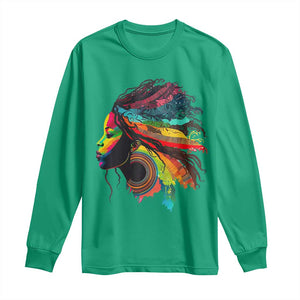 Proud Afro Roots Long Sleeve Shirt Rainbow Dashiki African Tribal Woman Natural Hair TS01 Irish Green Print Your Wear