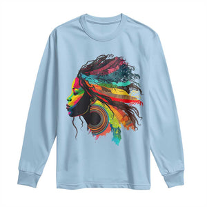 Proud Afro Roots Long Sleeve Shirt Rainbow Dashiki African Tribal Woman Natural Hair TS01 Light Blue Print Your Wear