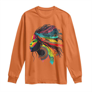 Proud Afro Roots Long Sleeve Shirt Rainbow Dashiki African Tribal Woman Natural Hair TS01 Orange Print Your Wear