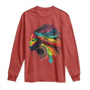 Proud Afro Roots Long Sleeve Shirt Rainbow Dashiki African Tribal Woman Natural Hair TS01 Red Print Your Wear