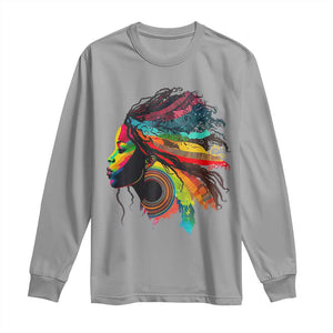 Proud Afro Roots Long Sleeve Shirt Rainbow Dashiki African Tribal Woman Natural Hair TS01 Sport Gray Print Your Wear