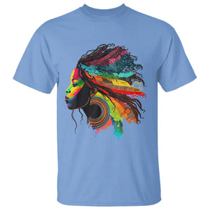 My Roots Afro T Shirt Rainbow Dashiki African Tribal Woman Natural Roots Hair TS01 Carolina Blue Printyourwear