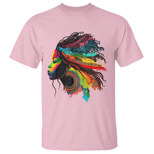 My Roots Afro T Shirt Rainbow Dashiki African Tribal Woman Natural Roots Hair TS01 Light Pink Printyourwear