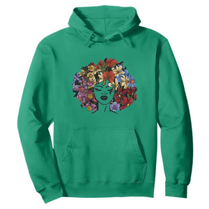 Black History Themed Hoodie For Women Afro Flower Hair Juneteenth TS01 Irish Green Printyourwear