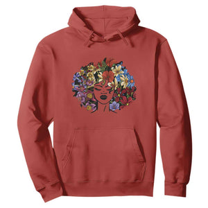 Black History Themed Hoodie For Women Afro Flower Hair Juneteenth TS01 Red Printyourwear