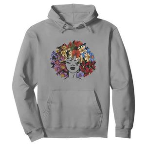 Black History Themed Hoodie For Women Afro Flower Hair Juneteenth TS01 Sport Gray Printyourwear