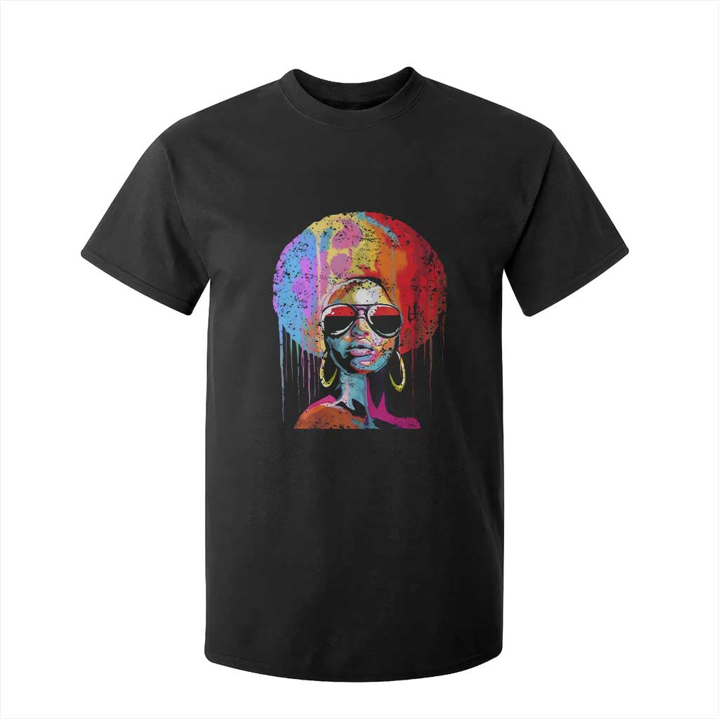 Afro Woman T Shirt For Kid Black Queen Melanin Dripping Juneteenth TS01 Black Print Your Wear