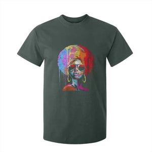 Afro Woman T Shirt For Kid Black Queen Melanin Dripping Juneteenth TS01 Dark Forest Green Print Your Wear