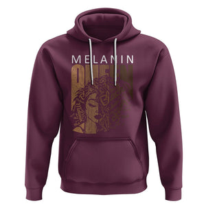 Melanin Queen Hoodie With Black History Hair TS01 Maroon Printyourwear