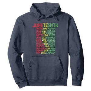 Happy Juneteenth Hoodie Dream Like Leaders TS01 Navy Printyourwear