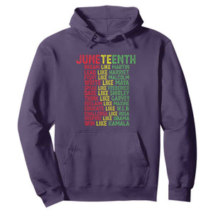 Happy Juneteenth Hoodie Dream Like Leaders TS01 Purple Printyourwear