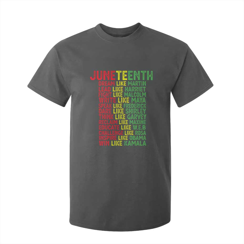 Happy Juneteenth T Shirt For Kid Dream Like Leaders TS01 Dark Heather Print Your Wear