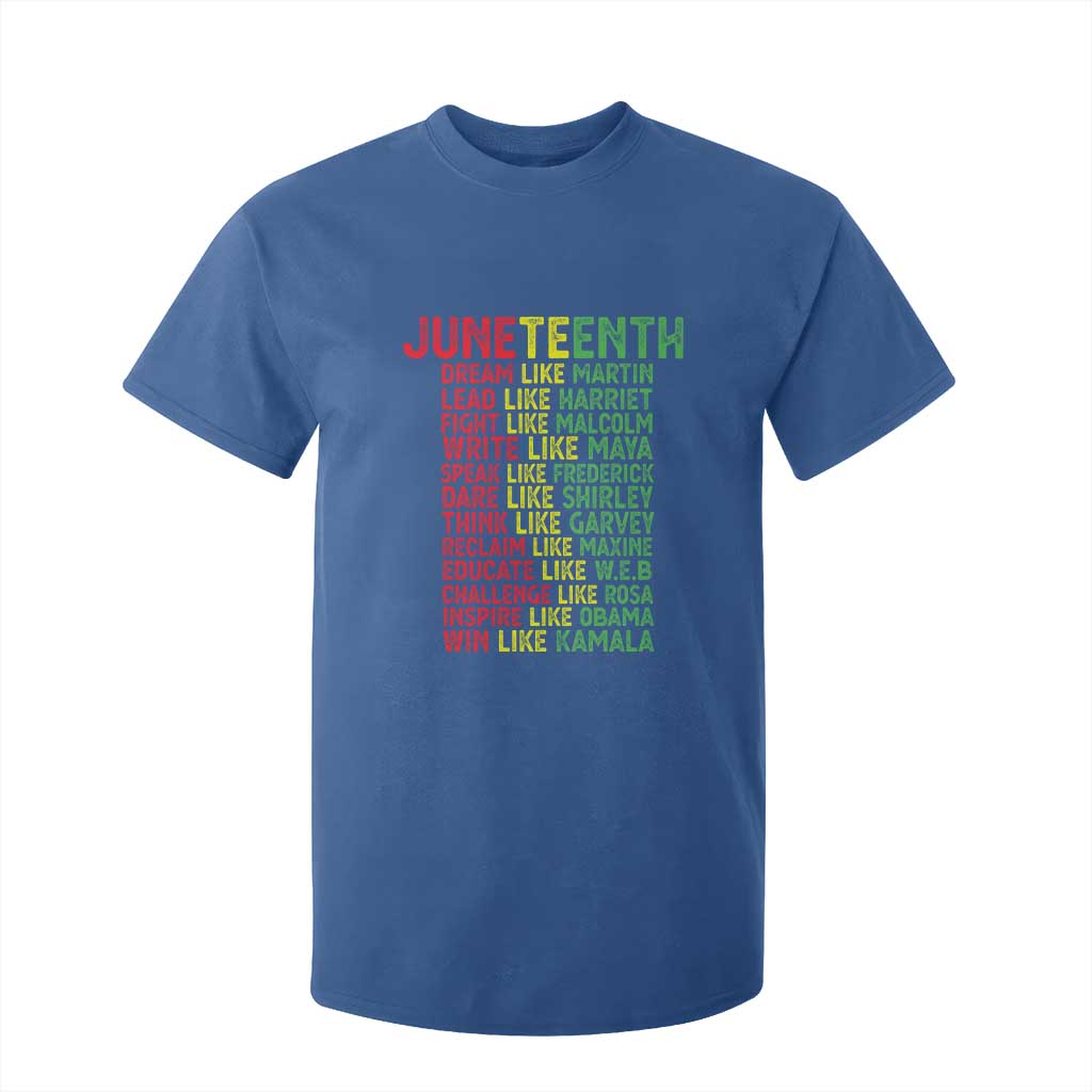 Happy Juneteenth T Shirt For Kid Dream Like Leaders TS01 Royal Blue Print Your Wear