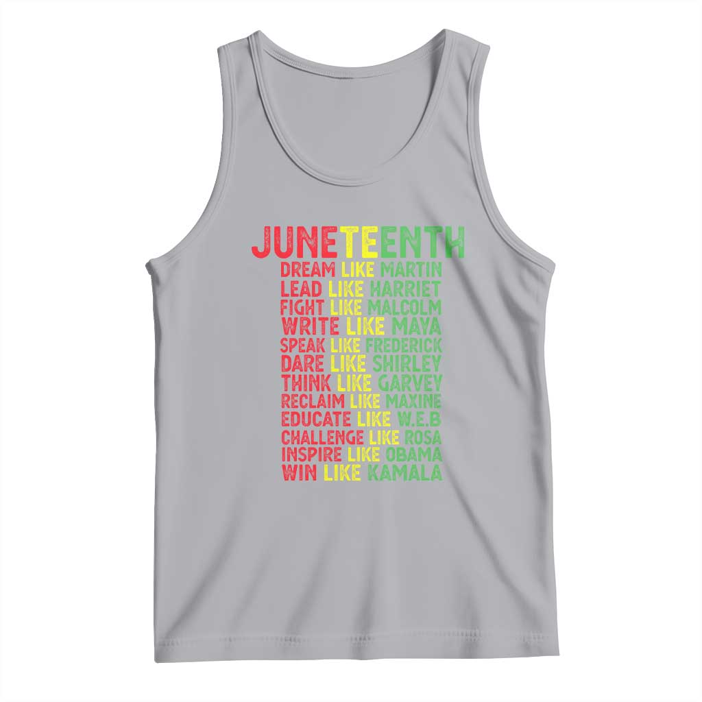Happy Juneteenth Tank Top Dream Like Leaders TS01 Athletic Heather Print Your Wear