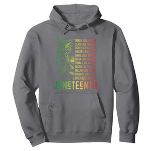 Juneteenth Hoodie Dream Like Leaders TS01 Charcoal Printyourwear