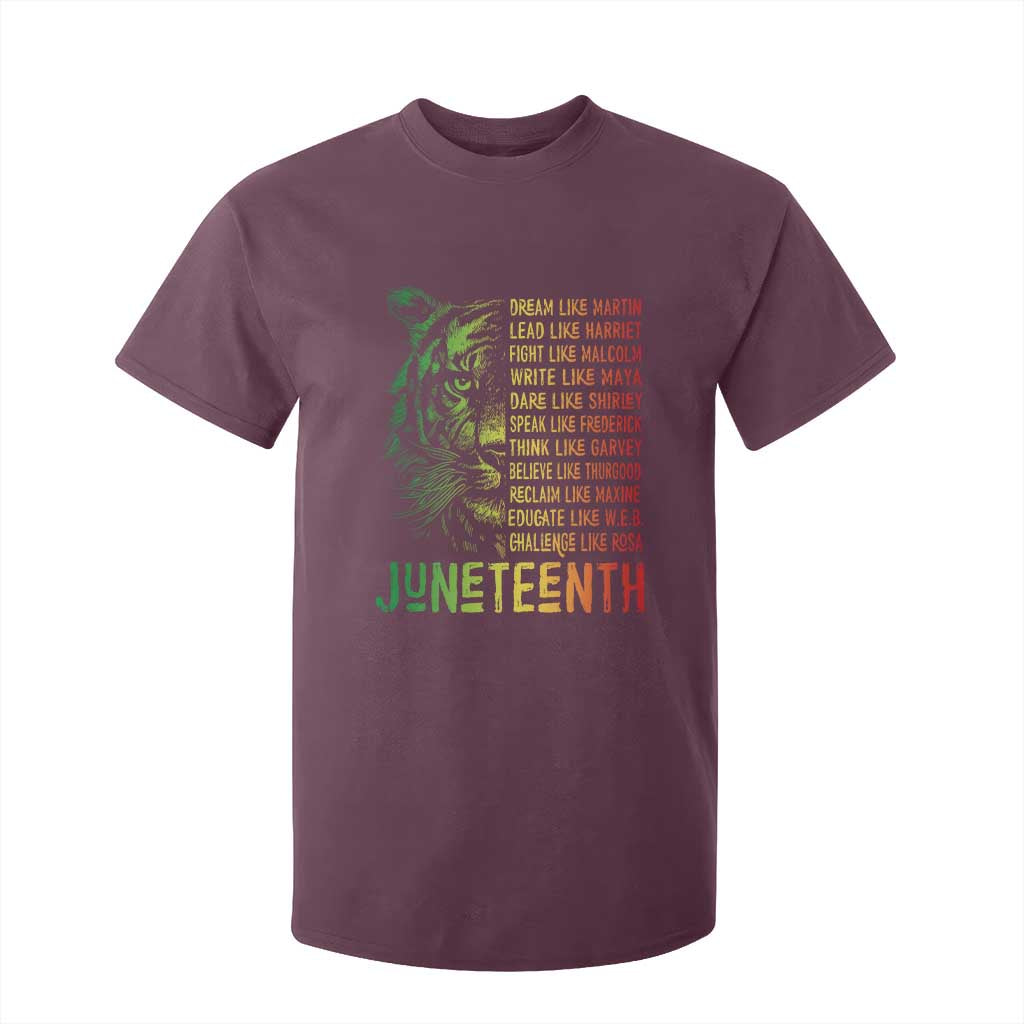 Juneteenth T Shirt For Kid Dream Like Leaders TS01 Maroon Print Your Wear