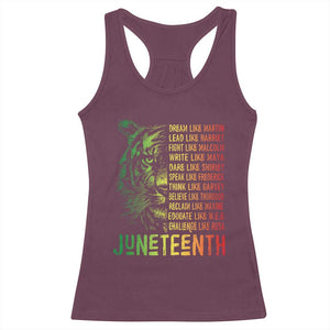 Juneteenth Racerback Tank Top Dream Like Leaders TS01 Maroon Print Your Wear