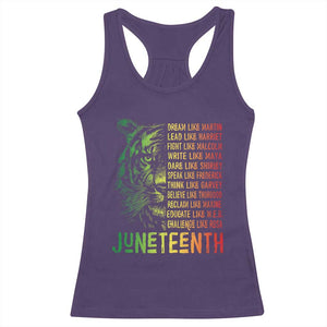 Juneteenth Racerback Tank Top Dream Like Leaders TS01 Purple Print Your Wear