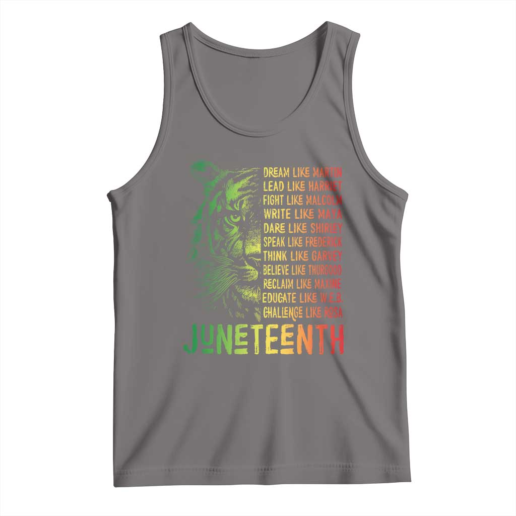 Juneteenth Tank Top Dream Like Leaders TS01 Deep Heather Print Your Wear