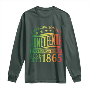 Emancipation Day Juneteenth Long Sleeve Shirt Celebrating Black Americna Freedom Since 1865 TS01 Dark Forest Green Print Your Wear