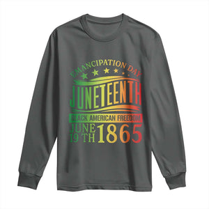 Emancipation Day Juneteenth Long Sleeve Shirt Celebrating Black Americna Freedom Since 1865 TS01 Dark Heather Print Your Wear