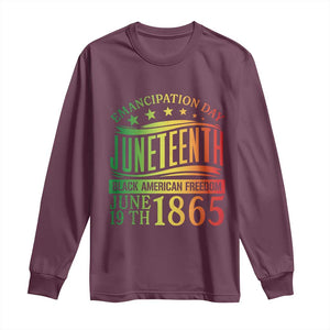 Emancipation Day Juneteenth Long Sleeve Shirt Celebrating Black Americna Freedom Since 1865 TS01 Maroon Print Your Wear