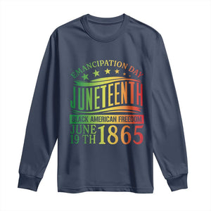 Emancipation Day Juneteenth Long Sleeve Shirt Celebrating Black Americna Freedom Since 1865 TS01 Navy Print Your Wear