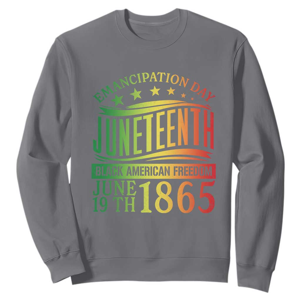Juneteenth Black History Celebrating Black Freedom 1865 Sweatshirt TS01 Charcoal Printyourwear