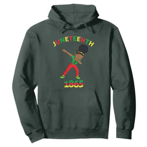 Funny Black History Hoodie Dabbing Black Princess Juneteenth 1865 TS01 Dark Forest Green Printyourwear