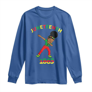 Funny Black History Long Sleeve Shirt Dabbing Black Princess Juneteenth 1865 TS01 Royal Blue Print Your Wear