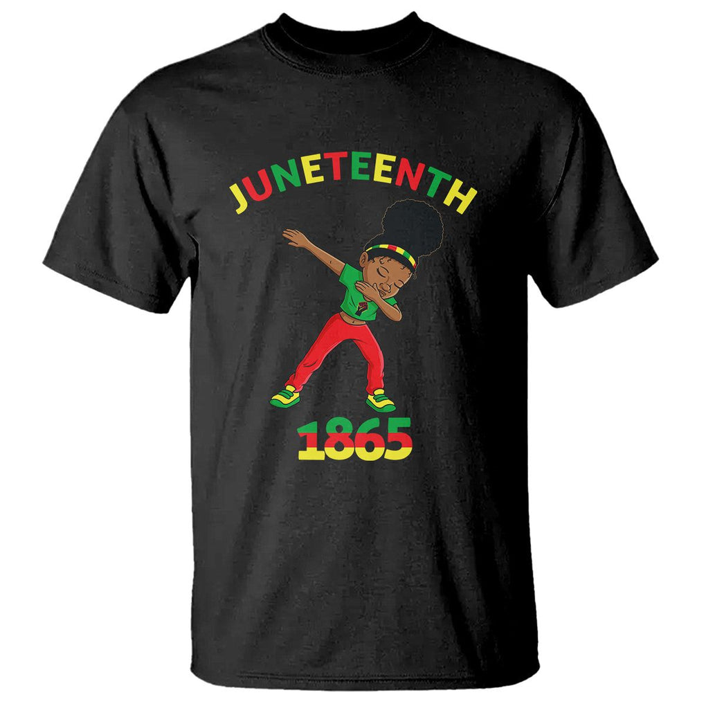 Funny Black History T Shirt Dabbing Black Princess Juneteenth 1865 TS01 Black Printyourwear