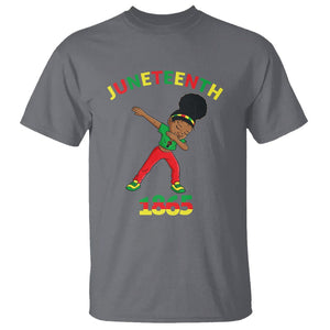 Funny Black History T Shirt Dabbing Black Princess Juneteenth 1865 TS01 Charcoal Printyourwear