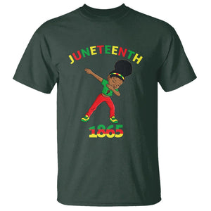 Funny Black History T Shirt Dabbing Black Princess Juneteenth 1865 TS01 Dark Forest Green Printyourwear