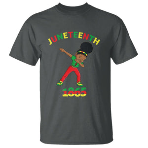 Funny Black History T Shirt Dabbing Black Princess Juneteenth 1865 TS01 Dark Heather Printyourwear