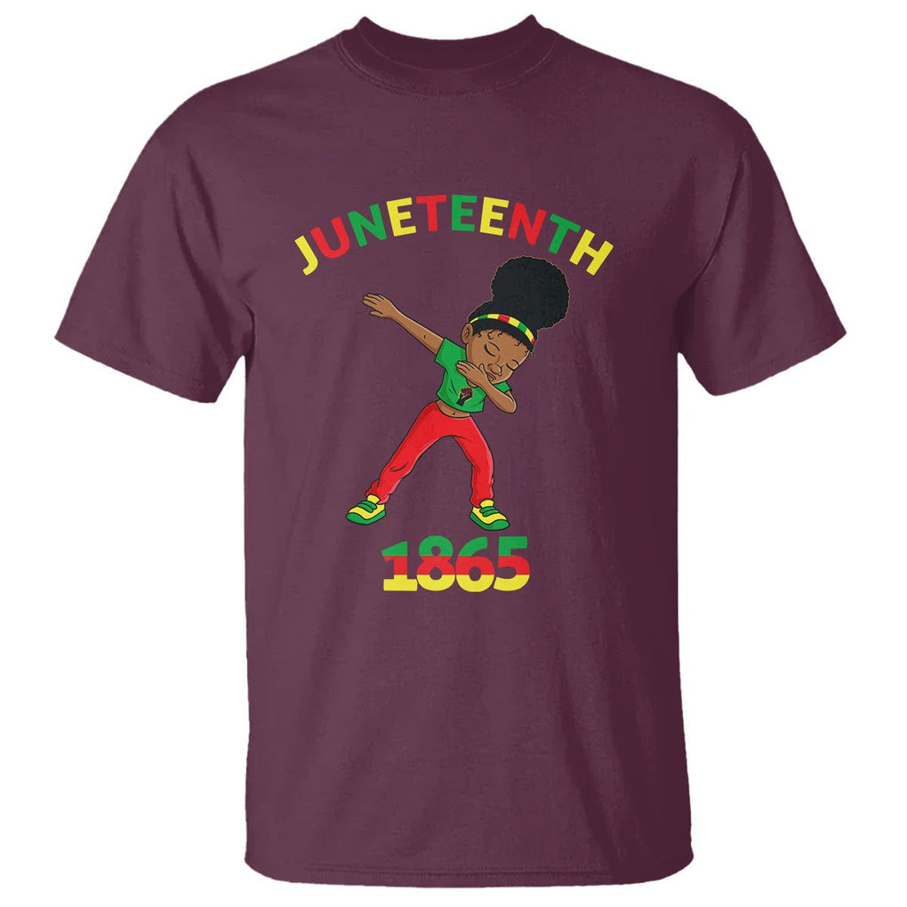Funny Black History T Shirt Dabbing Black Princess Juneteenth 1865 TS01 Maroon Printyourwear