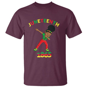 Funny Black History T Shirt Dabbing Black Princess Juneteenth 1865 TS01 Maroon Printyourwear