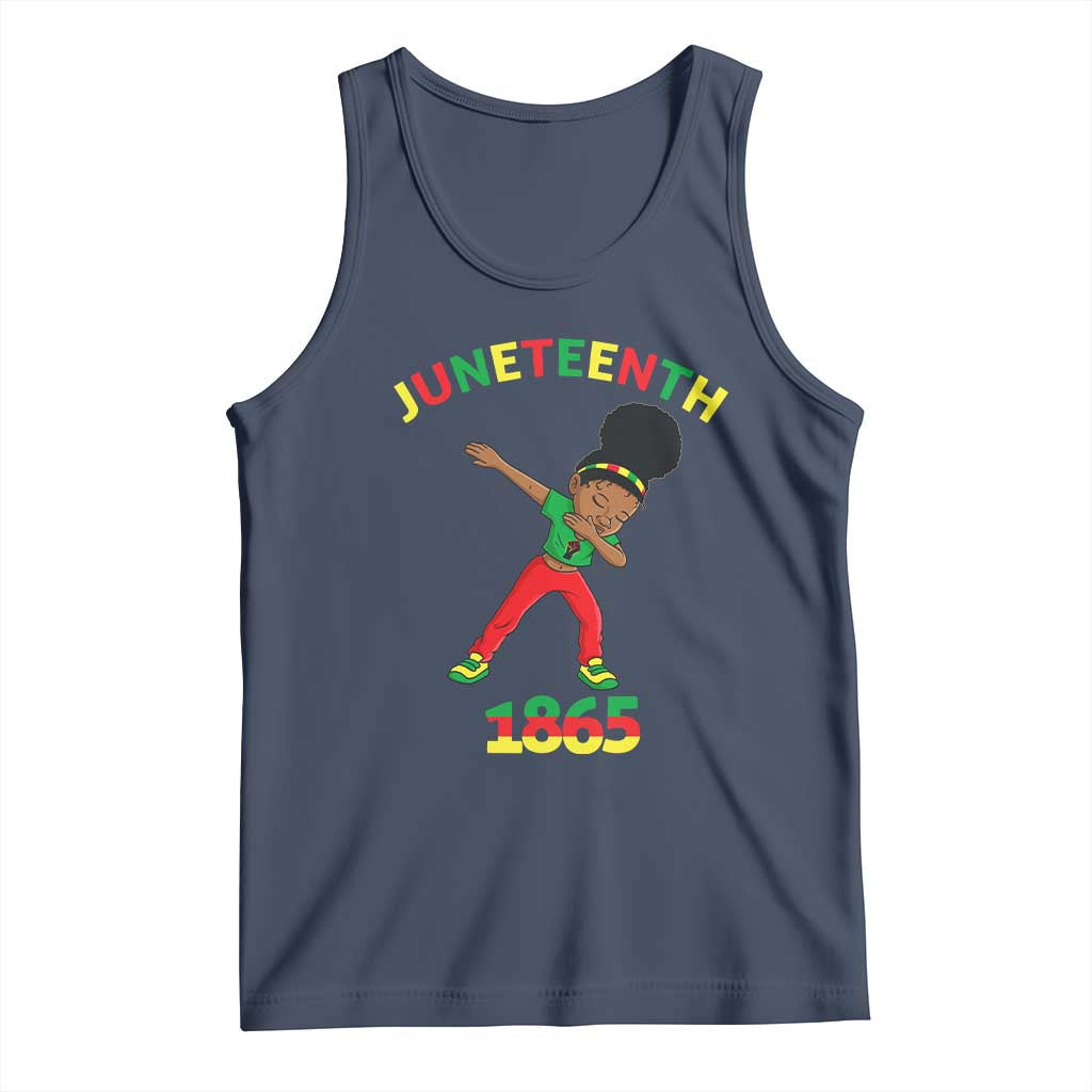 Funny Black History Tank Top Dabbing Black Princess Juneteenth 1865 TS01 Navy Print Your Wear